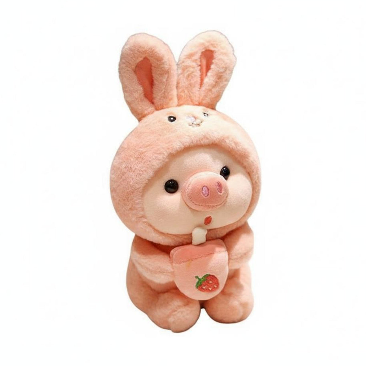 bubbles Tea Pig Stuffed Animal Cute Design Pig Stuffed Animal Cuddly Piglet Stuffed Toy for Girls, Couples, Bedroom, Nursery