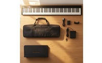 Full-Size Portable Keyboard Piano Rechargeable Piano with Carrying Bag Compact Keyboard with Music Stand for Beginners, Students, Travelers, Travel, Home Practice