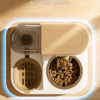 Pet Food and Water Station Transparent Pet Feeder and Waterer Large Capacity