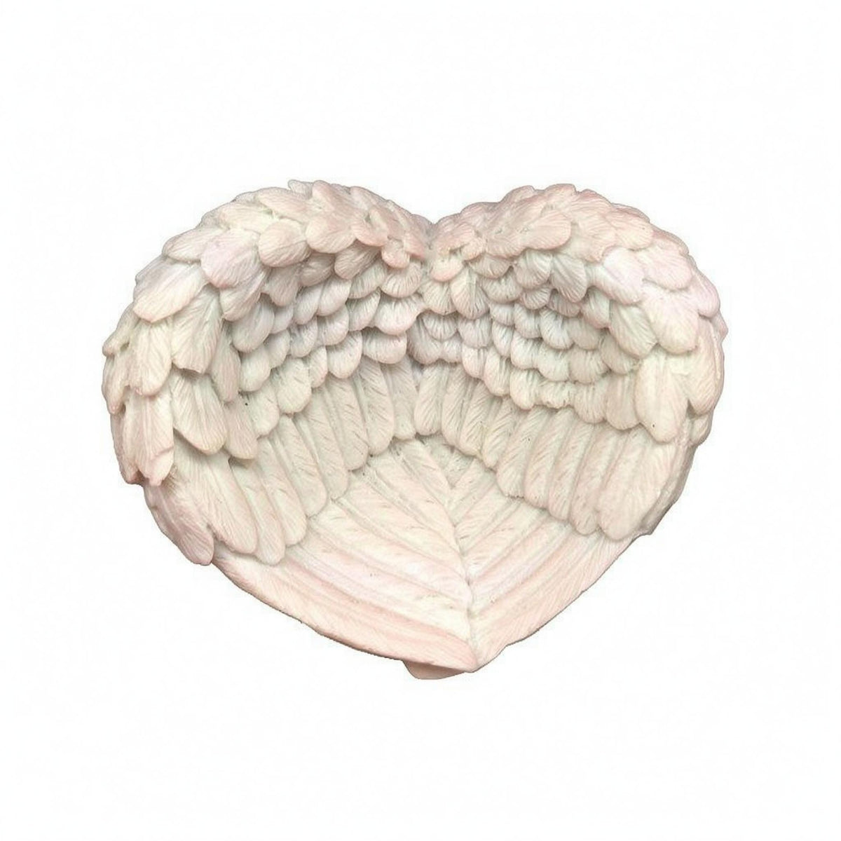 Heart-Shaped Resin Dish Jewelry Tray Feather-Textured Holder Decorative Wing-Shaped Resin Bowl