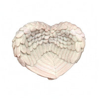 Heart-Shaped Resin Dish Jewelry Tray Feather-Textured Holder Decorative Wing-Shaped Resin Bowl