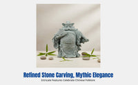 Resin Zhong Kui Aquatic Display Decor, Fortune Guardian Figurine, Chinese Meditative Home Accent, Fish Bowl Landscape, Wealth