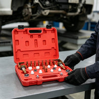 26 Pieces Climate Control Leak Detection Adapter Kit Efficient Automotive Cooling System Test Kit with Case Leak Tester for Home Mechanics
