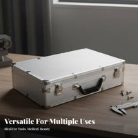 Metal Equipment Carrying Case Lockable Aluminum Briefcase Metal Equipment Box Secure Lock Hard Shell Instrument Case for Travel