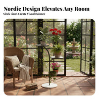 Indoor & Outdoor Use 2-Tier Floor Plant Stand Space-Saving 2-Tier Display Stand Sturdy Construction Flowerpot Holder Multi-Purpose for Apartment Dwellers, Homeowners, Interior Decorators, Balcony, Living Room, Bedroom, Office