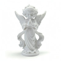 Angel Figurine with Plumes Matte Angel Figurine Elegant for Desk