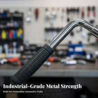 Labor-Saving L-Shaped Wheel Brace Heavy Duty Steel Construction Telescopic Lug Wrench Non-Slip Grip for Roadside Emergency, Garage