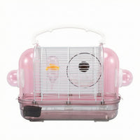 Transparent Hamster Cage Wire Top Plastic Hamster Cage Carrying Handle Ventilated