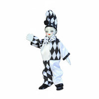 Porcelain Clown Doll Handmade Harlequin Clown Figure Collectible Harlequin Figure for Collectors
