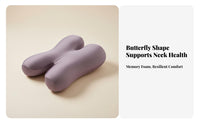 Memory Foam Side Sleeper Pillow Neck Support Butterfly Pillow Zero Pressure Design for Women, Adults, Sleeping, Napping, Bedroom