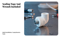 White Plastic Thread Adapter Ribbed Collar PPR Elbow Fitting Male Threaded Elbow Fitting