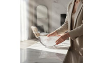 Resin Bowl with Ice Texture Thick-Walled Half-Bowl Vessel Minimalist Elegant for Interior Designers, Tabletop Display