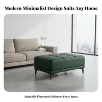 High-Density Foam Filling Tufted Rectangular Bench Sturdy Construction Footstool Easy to Clean Ottoman Stable Support for Homeowners, Families, Pet Owners, Living Room, Bedroom, Small Areas, Entryway