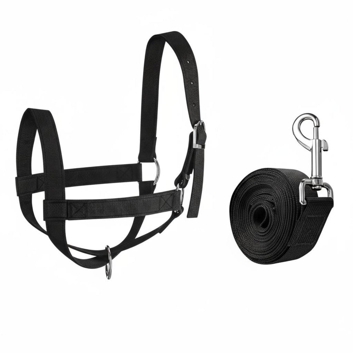 Cow Halter leading Rope Set Heavy Duty Adjustable Cattle Halter Breakaway Design Nylon Cattle Headgear for Farmers, Veterinarians, Farm, Ranch