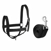 Cow Halter leading Rope Set Heavy Duty Adjustable Cattle Halter Breakaway Design Nylon Cattle Headgear for Farmers, Veterinarians, Farm, Ranch