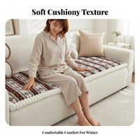 Non-Slip Fluffy Sofa Mat Thickened Fluffy Seat Cover Pet-Friendly Couch Protector Warming for Families, Homeowners, Winter, Living Room