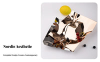Irregular Stainless Steel Fruit Plate Multi-Functional Nordic Design Metal Centerpiece Tray Wavy Mirrored Finish Storage Dish