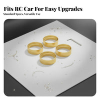 4 Pieces 1/24 Scale Lowers Center of Weight Distribution SCX24 Inner Wheel Rings Improves Climbing Performance Brass Wheel Lock Rings