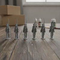 Napoleonic Wars French Infantry Miniatures for Tabletop Wargaming, 1/56 Scale Resin 3D Printed Figures