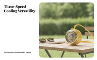 Three-Speed Hanging Neck Fan Safeguard Grille Portable Hanging Neck Fan Side Ventilation Slots