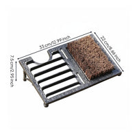 Cast Metal Boot Mat Weather Resistant Cast Iron Doormat Non-Slip Vintage Boot Mat for Gardeners, Front Door, Garden