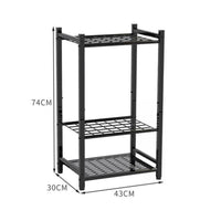 Sturdy Metal 3 Tier Garden Tool Rack Large Capacity Adjustable Foot Tool Organizer Heavy Duty for Patio