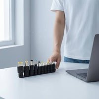 10 Pieces Black DC Adapter Conversion Plug Set Color-Coded Laptop Power Adapter Plug Plastic Body