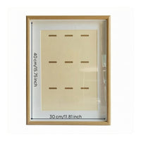 Wooden Medal Frame Clear Front Panel 9 Medal Display Frame Dust Protection