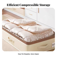 Compressible Clothes Box Side Handles Foldable Fabric Box Double closure