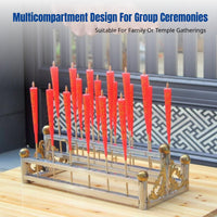 Stainless Steel Candle Holder, Multi-Hole Stand, Temple Altar Rack, Vintage Design, Fits Branch Candles, Easy to Clean