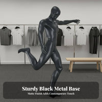 Soccer Player Mannequin Sturdy Fiberglass Construction Male Sports Mannequin Realistic Muscle Texture Kicking Pose Display Figure for Clothing Stores
