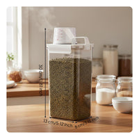 Moisture-Proof Rice Storage Bin with Measuring Cup Leakproof Rice Storage Container Safe for Kitchen Countertop, Cupboard