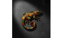 Geckos Wall Decor Iron Material Metal Geckos Wall Hanging Lightweight House Ornament for Porch, Living Room, Bedroom
