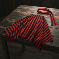 Striped Skirt with Headband High-Waisted Handkerchief Hem Skirt Flowy Clothing Flowing for Women, Halloween, Cosplay, Costume Parties