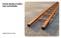 Bamboo Fire Ladder Heavy Duty Firefighter Hook Ladder Fast to Set up Firefighting Tool for Firefighters, Adults, Multi-Story Buildings, Hotels
