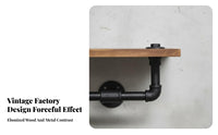 Industrial Pipe Shelving Retro Look Wall Shelf Space-Saving for Living Room, Bar
