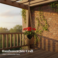 Bohemian Hanging Planter Includes Hooks Decorative Hanging Pot Holder Hanger Handmade Hanging Planter Basket for Balcony, Wall Decor, Window