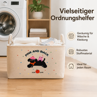 Foldable Storage Basket, Knitted Plant Fiber Laundry Hamper, with Loop Handles, for Blankets, Laundry, Clothing