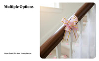 Pull Bow Golden Stripe Pattern Gift Wrap Pull Bow Festive Decoration for Florists, Crafters, Holiday Decorations, Floral Bouquets, Floral Arrangements