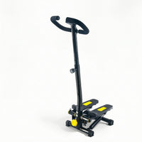 Cardio Hydraulic Stepper with Handlebar Compact Mini Stepper with Handlebar Adjustable-Height Step Machine with Handle Indoor for Apartment