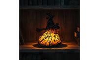 Witch Figurine with Lantern Decorative Night Light Usb Powered Desktop Ornament for Bedside