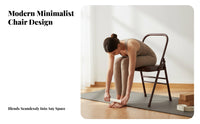 PU Leather Seat Iyengar Mind-Body Practice Chair Foldable Mind-Body Practice Chair Portable Stable & Long-Lasting for Beginners, Seniors, Home Gym