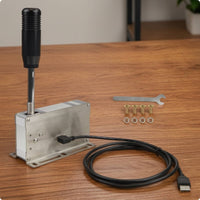 Realistic Sequential Shifter Metal PC Shifter with USB Cable Compact Controller Plug and Play for Gamers