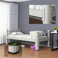 Bed Frame with Bed Board Strong Support Metal Bedstead Heavy Duty Furniture for Students, Kids, Small Bedrooms, Dorm Rooms, Student Accommodations