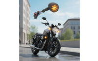 2 Pieces Retro Turn Blinker All Metal Construction Old School Chopper Blinker Design Blinker Light for Custom Bike Builders