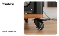 Movable with Casters Audio Equipment Rack Enhanced Sound Stability Rolling Amplifier Cabinet Heavy Duty Steel Frame Multi-Tier Audio Equipment Shelf High Load Capacity for Audiophiles, Home Theater Enthusiasts, Studio, Living Room