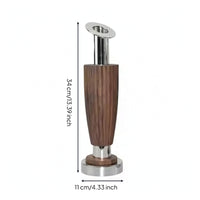 Wood Vase with Metal Base Mixed Material Walnut Wood Vase Modern Vessel for Reception Desk