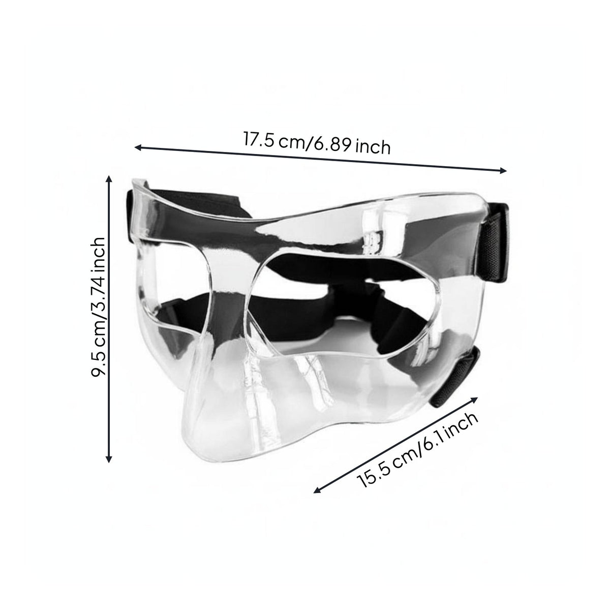 Adjustable Strap Basketball Face Mask Cushioned Padding Defensive Nose Guard Shock Dispersing for Athletes