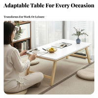 New Chinese type Foldable Bay opening Desk Space-Saving Foldable Chabudai Table Portable Tea Stand Multi-Purpose for Apartment Dwellers, Homeowners, Meditators, Small Spaces, Living Room, Bedroom