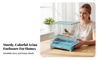 Narrow Wire Spacing Square Finch enclosure Easy to Clean avian Housing dependable-latch Avian House Lightweight for Indoor, Indoors, Balcony, Living Room